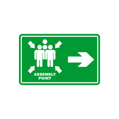 Assembly Point sign and sticker vector