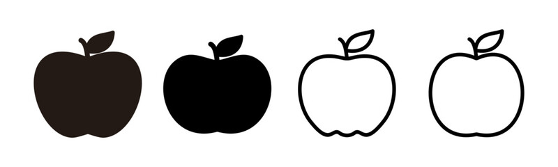 Apple icon set illustration. Apple sign and symbols for web design.