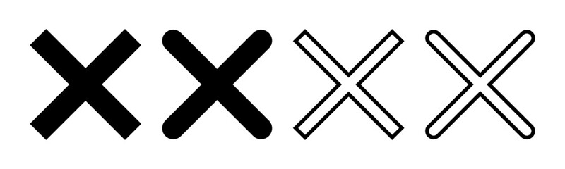 Close icon set illustration. Delete sign and symbol. cross sign