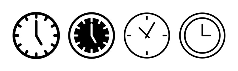 Clock icon set illustration. Time sign and symbol. watch icon