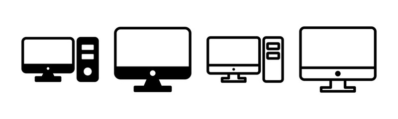 Computer icon set illustration. computer monitor sign and symbol