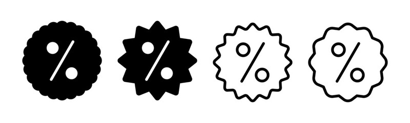 Discount icon set illustration. Discount tag sign and symbol