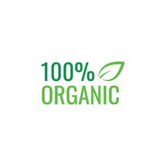 100% organic icon line design template isolated illustration