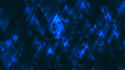 Abstract triangle blue background with modern corporate concept. blue and black gradient geometric