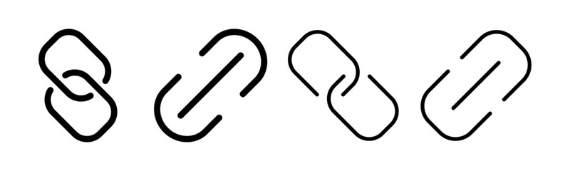 Link icon set illustration. Hyperlink chain sign and symbol