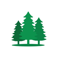 Pine tree forest icon line design template isolated illustration