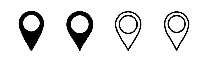 Pin icon set  illustration. Location sign and symbol. destination icon. map pin