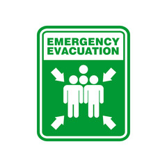 Emergency Evacuation sign and sticker vector