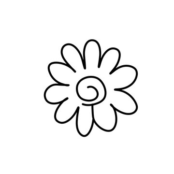 Doodle flower. Hand drawn line sketch flowers collection © Continent4L