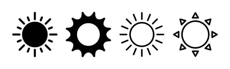 Sun icon set illustration. Brightness sign and symbol.