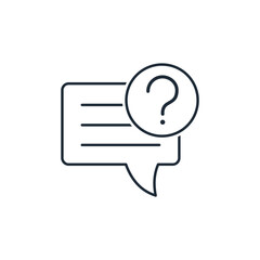 Clarifying question. Clarification.Vector linear icon isolated on white background.