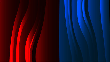 Abstract geometric dynamic shape overlap layer red and blue background. Corporate vector illustration.