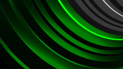 Abstract grey and green background with shiny lines gradient color