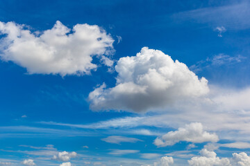Beautiful sky with clouds background in a sunny day