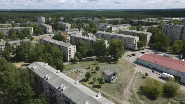 Soviet time residential building in Kimija, Daugavpils, Latgale, Latvia