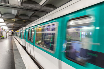 Paris Metro is the one of the largest underground system in the world in Paris, France