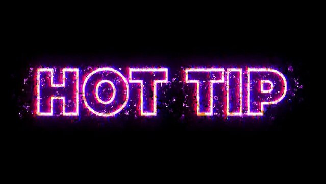 Hot Tip Text Words Burning with Fire