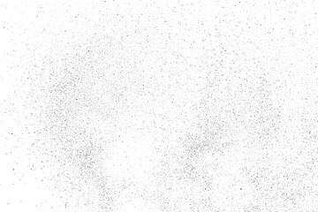 Distressed black texture. Dark grainy texture on white background. Dust overlay textured. Grain noise particles. Rusted white effect. Grunge design elements. Vector illustration, EPS 10.
