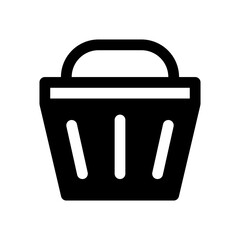 shopping basket icon solid style vector