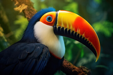 Fototapeta premium Tucan, Wildlife Photography, Generative AI