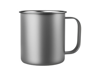 Steel touristic mug isolated on transparent background