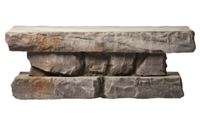 Empty stone pedestal isolated on transparent background