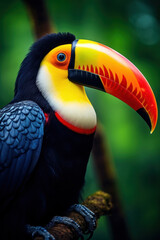 Obraz premium Tucan, Wildlife Photography, Generative AI