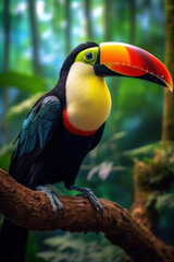 Fototapeta premium Tucan, Wildlife Photography, Generative AI