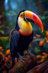 Fototapeta premium Tucan, Wildlife Photography, Generative AI