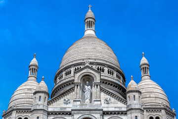 Basilica of the Sacred Heart at Montmartre hill in Paris, France