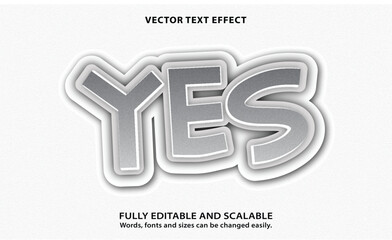 Yes typography on a white background vector free 3d vector