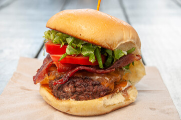 American Hamburger on a Bun