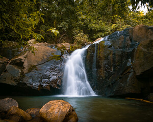 waterfall in a forest in Sri Lanka - Kaak Ella