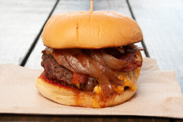 American Cheeseburger on a Bun