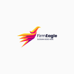 Vector Logo Illustration Eagle Gradient Colorful Style