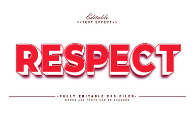 Obraz premium editable red respect text effect.typhography logo