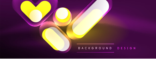 Neon circle abstract background. Template for wallpaper, banner, presentation, background