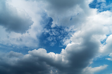 Blue sky with cirrus cloud. It's clearing day and good weather in the morning