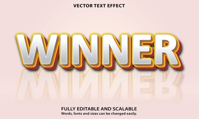 Winner editable text high quality winner text premium vector