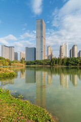 Lakeside modern office building in China