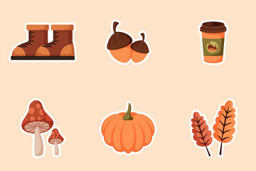 Set Collection of Autumn Sticker