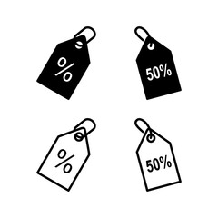 Discount icon vector. shopping tags. percentage icon