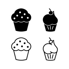 Cup cake icon vector. cake icon. bakery. muffin