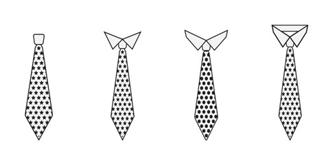 Vector tie icon, Necktie graphic illustration. Tie icon line style, outline tie on white background Suitable for website design, logo, app, template, and ui.