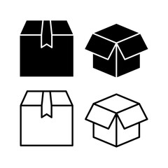 Box icon vector. Box sign. delivery package. parcel box.