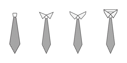 Icon of tie, office wear accecories, Modern vector symbols, isolated on a white background. Simple thin line signs.