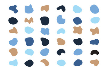 Abstract blotch shape. Liquid shape elements. Set modern elements. Fluid dynamical colored banner. 