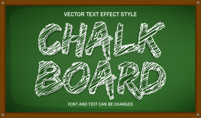 chalk board drawing sketch style typography editable text effect font style template design background