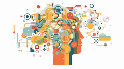 Obraz premium Concept vector illustration of LLM (Large Language Models). 