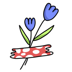 Flowers with tape